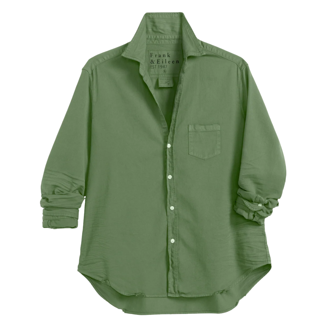 Eileen Relaxed Button-Up Shirt in Nori Denim