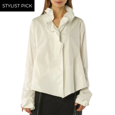 Wire Collar Blouse in Off White