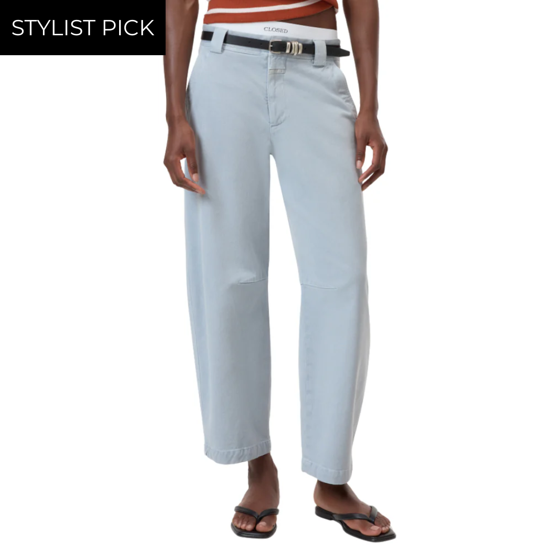 Romi Barrel Pants in Dove Blue