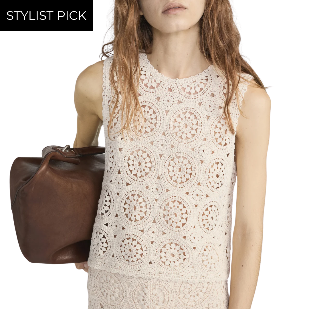 The Crochet Tank in Cream