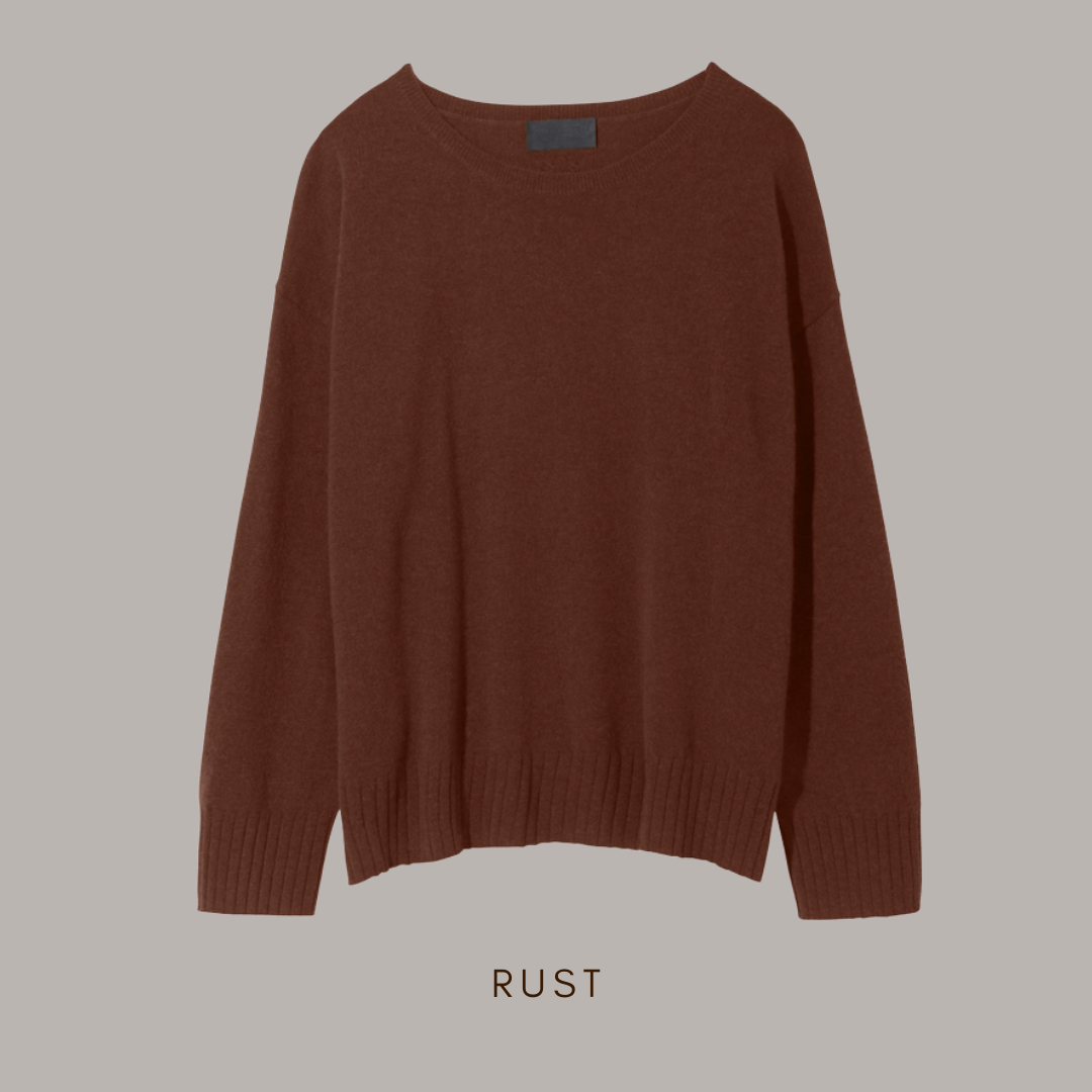 Nili Lotan Cashmere Boyfriend Sweater Rust